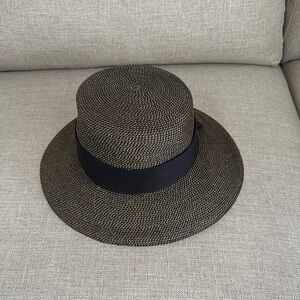 Eric Javits Woven Tan and Black Hat